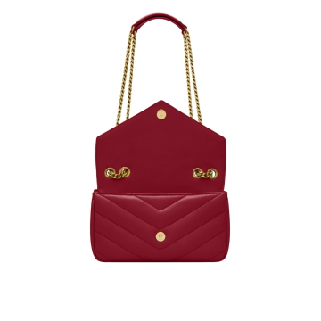 Visuel 6 : Saint Laurent Sac | Loulou small en cuir rouge et or | Boutique Parenthese Bordeaux