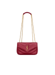 Visuel 2 : Saint Laurent Sac | Loulou mini en cuir rouge et or | Boutique Parenthese Bordeaux