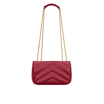 Visuel 4 : Saint Laurent Sac | Loulou mini en cuir rouge et or | Boutique Parenthese Bordeaux