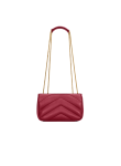 Visuel 4 : Saint Laurent Sac | Loulou mini en cuir rouge et or | Boutique Parenthese Bordeaux