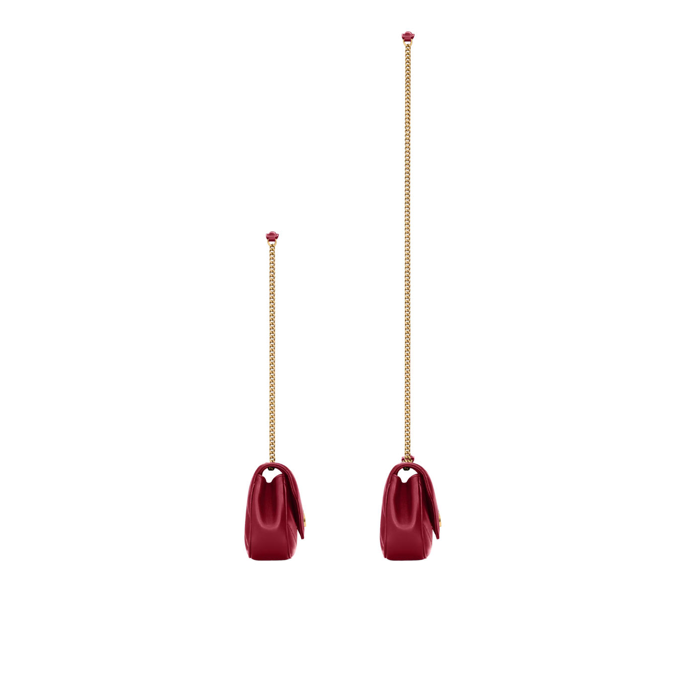 Visuel 6 : Saint Laurent Sac | Loulou mini en cuir rouge et or | Boutique Parenthese Bordeaux