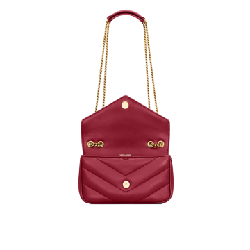 Visuel 7 : Saint Laurent Sac | Loulou mini en cuir rouge et or | Boutique Parenthese Bordeaux