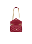Visuel 7 : Saint Laurent Sac | Loulou mini en cuir rouge et or | Boutique Parenthese Bordeaux