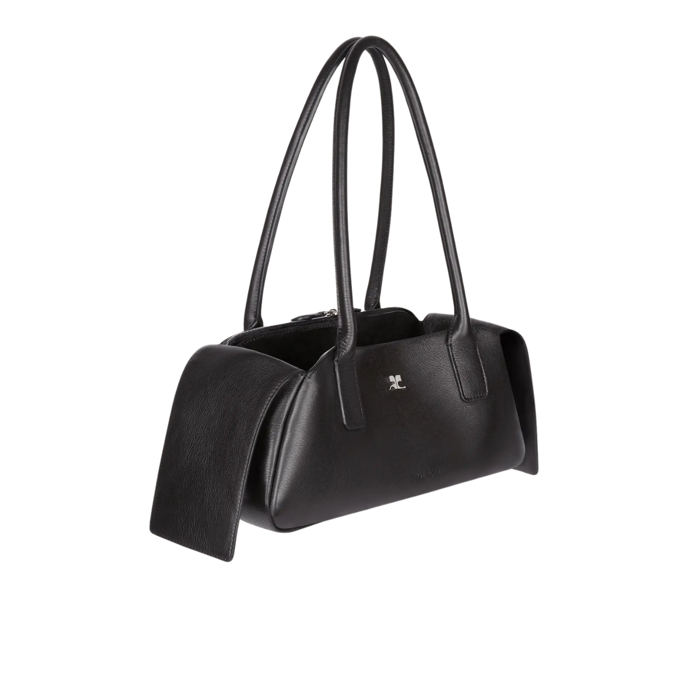 Visuel 4 : Courrèges | Sac strip en cuir noir| Boutique Parenthese Bordeaux