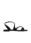 Visuel 1 : Jimmy Choo | Sandale Ayla flat en cuir noir | Boutique Parenthese Bordeaux