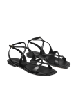 Visuel 2 : Jimmy Choo | Sandale Ayla flat en cuir noir | Boutique Parenthese Bordeaux