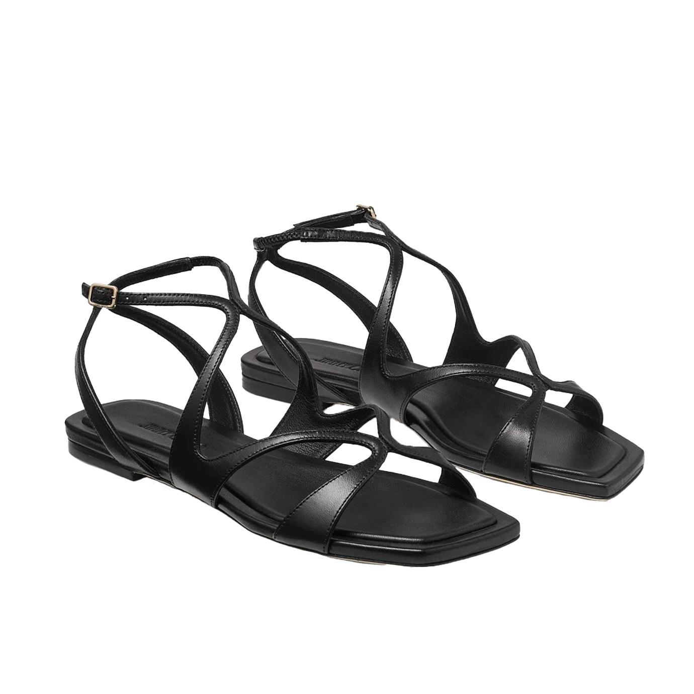 Visuel 2 : Jimmy Choo | Sandale Ayla flat en cuir noir | Boutique Parenthese Bordeaux
