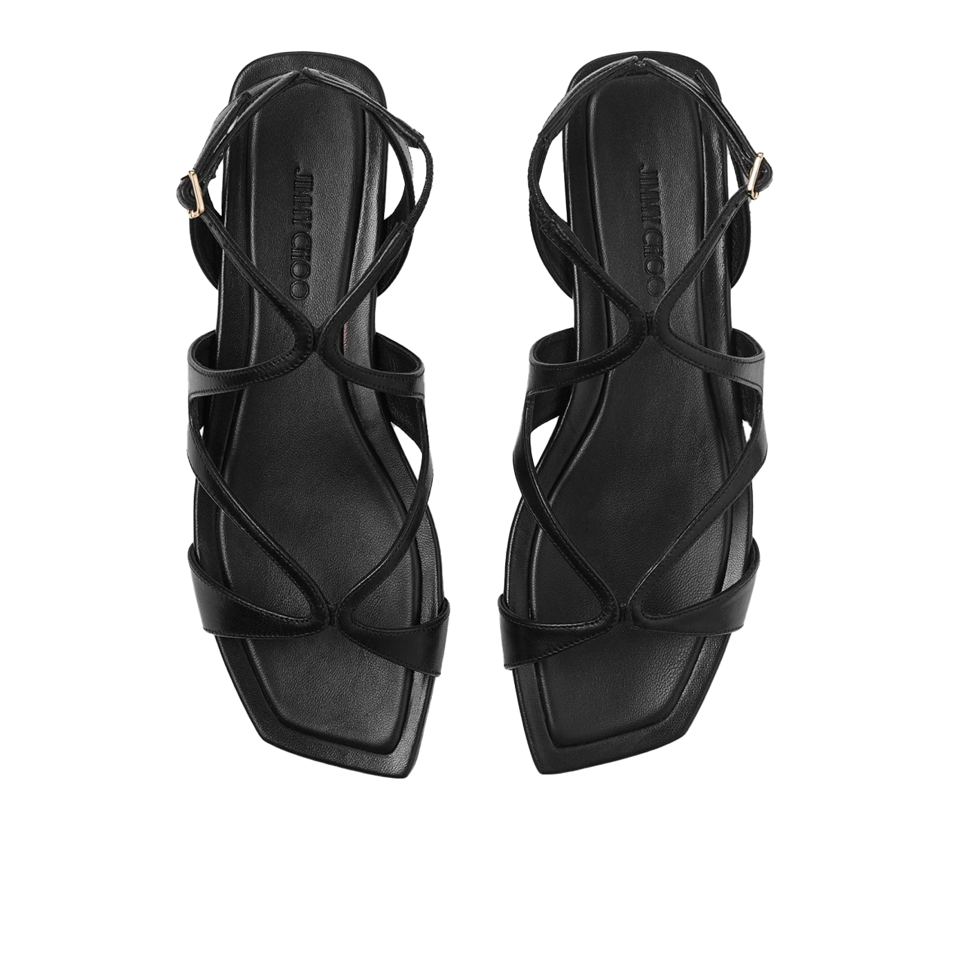 Visuel 4 : Jimmy Choo | Sandale Ayla flat en cuir noir | Boutique Parenthese Bordeaux