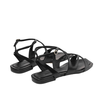 Visuel 5 : Jimmy Choo | Sandale Ayla flat en cuir noir | Boutique Parenthese Bordeaux