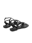 Visuel 5 : Jimmy Choo | Sandale Ayla flat en cuir noir | Boutique Parenthese Bordeaux