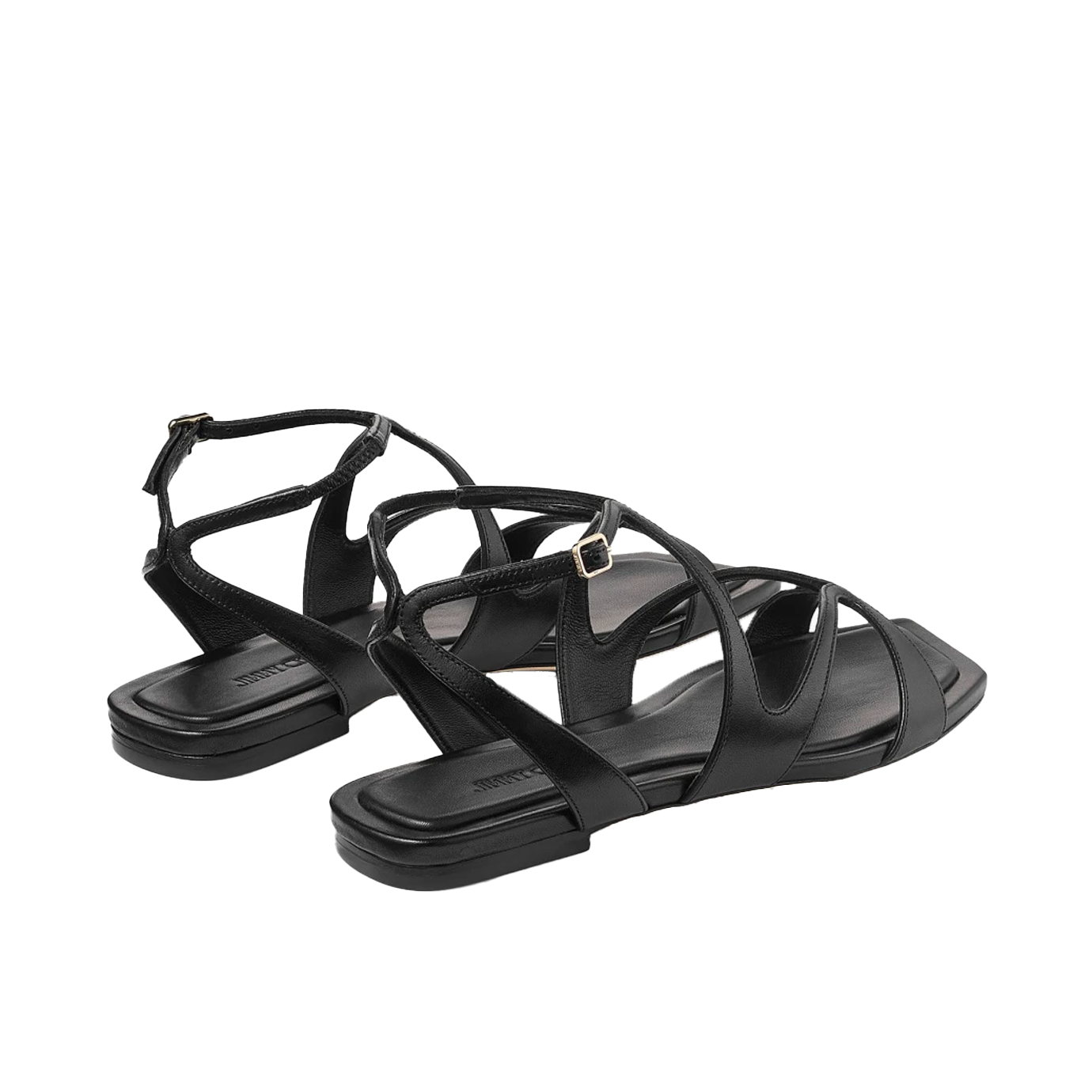 Visuel 5 : Jimmy Choo | Sandale Ayla flat en cuir noir | Boutique Parenthese Bordeaux