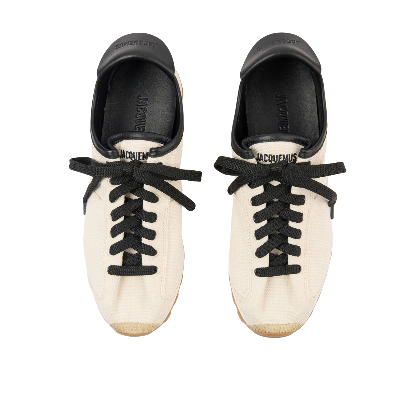Visuel 3 : Collection Jacquemus Bordeaux | Sneakers les Tennis en toile beige et cuir noir| Parenthese Bordeaux