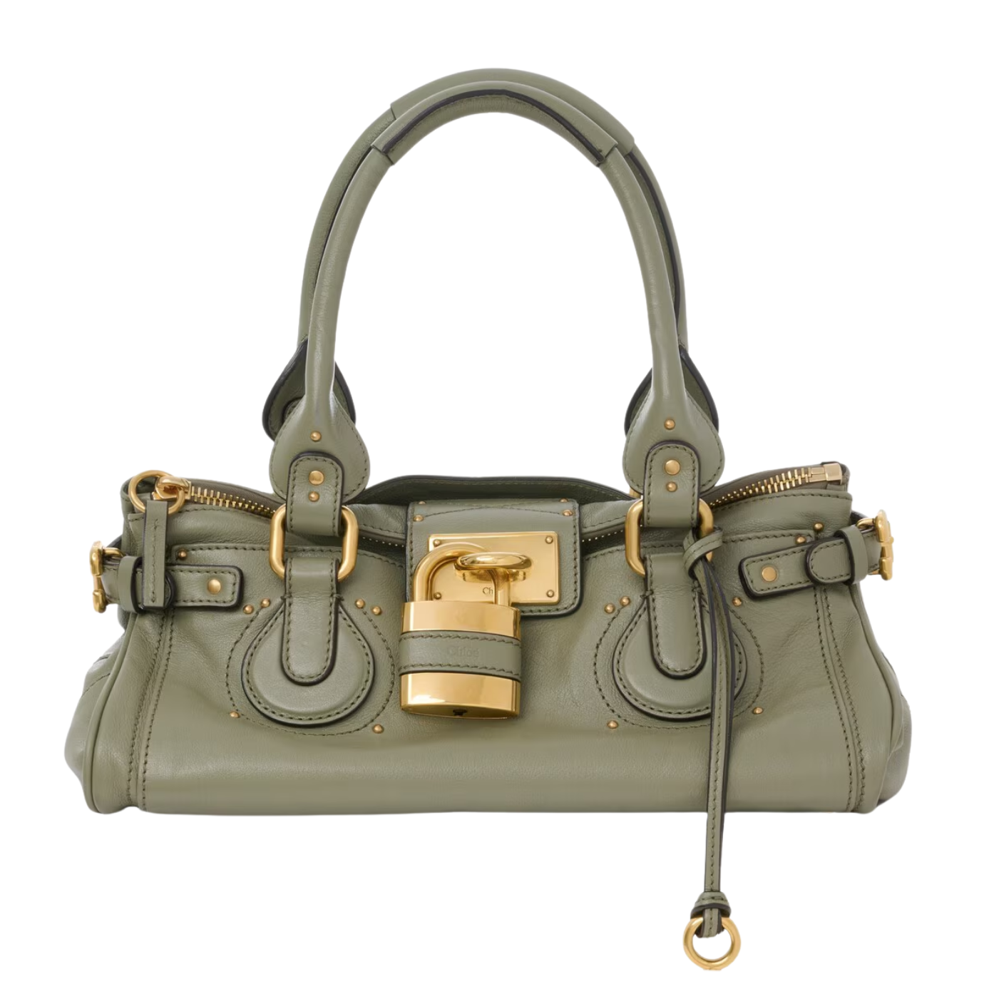 Visuel 1 : Chloé Sac Paddington en cuir vert grainé | Boutique de sacs de Luxe Parenthese