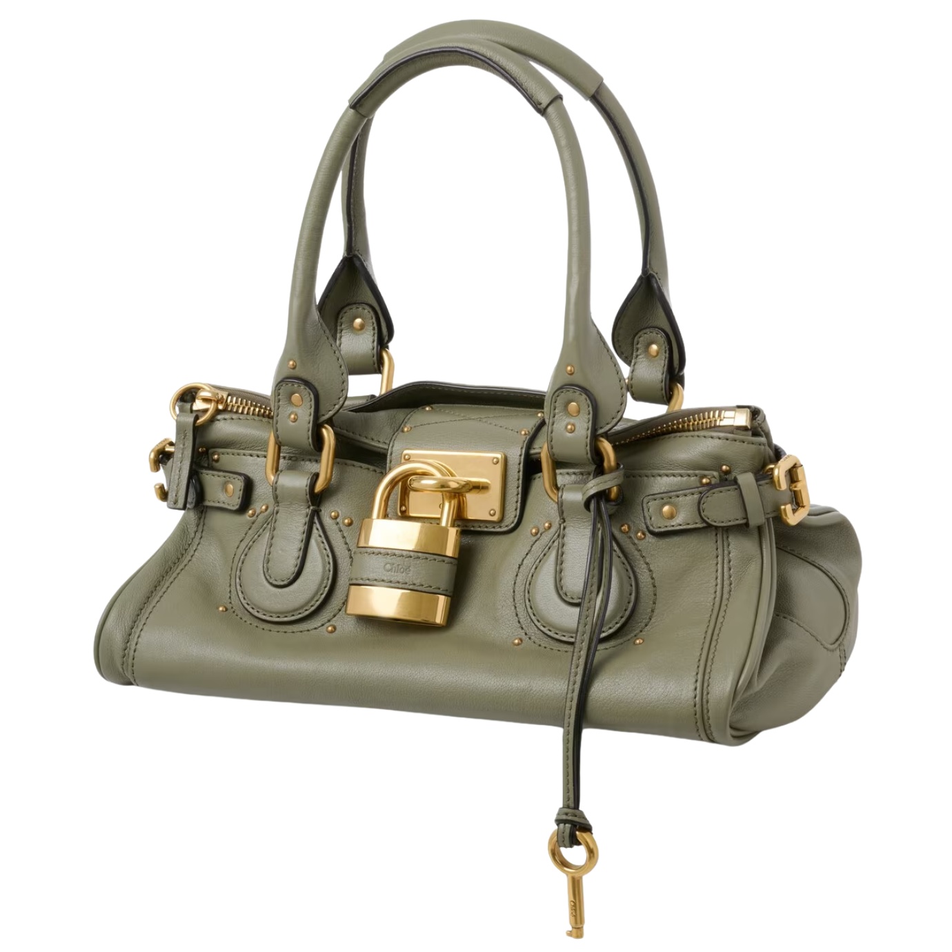 Visuel 3 : Chloé Sac Paddington en cuir vert grainé | Boutique de sacs de Luxe Parenthese