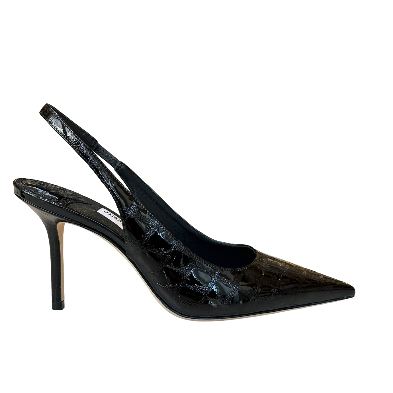 Visuel 1 : Jimmy Choo | Escarpin Love Slingback vernis croco noir| Boutique Parenthese Bordeaux