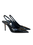 Visuel 2 : Jimmy Choo | Escarpin Love Slingback vernis croco noir| Boutique Parenthese Bordeaux