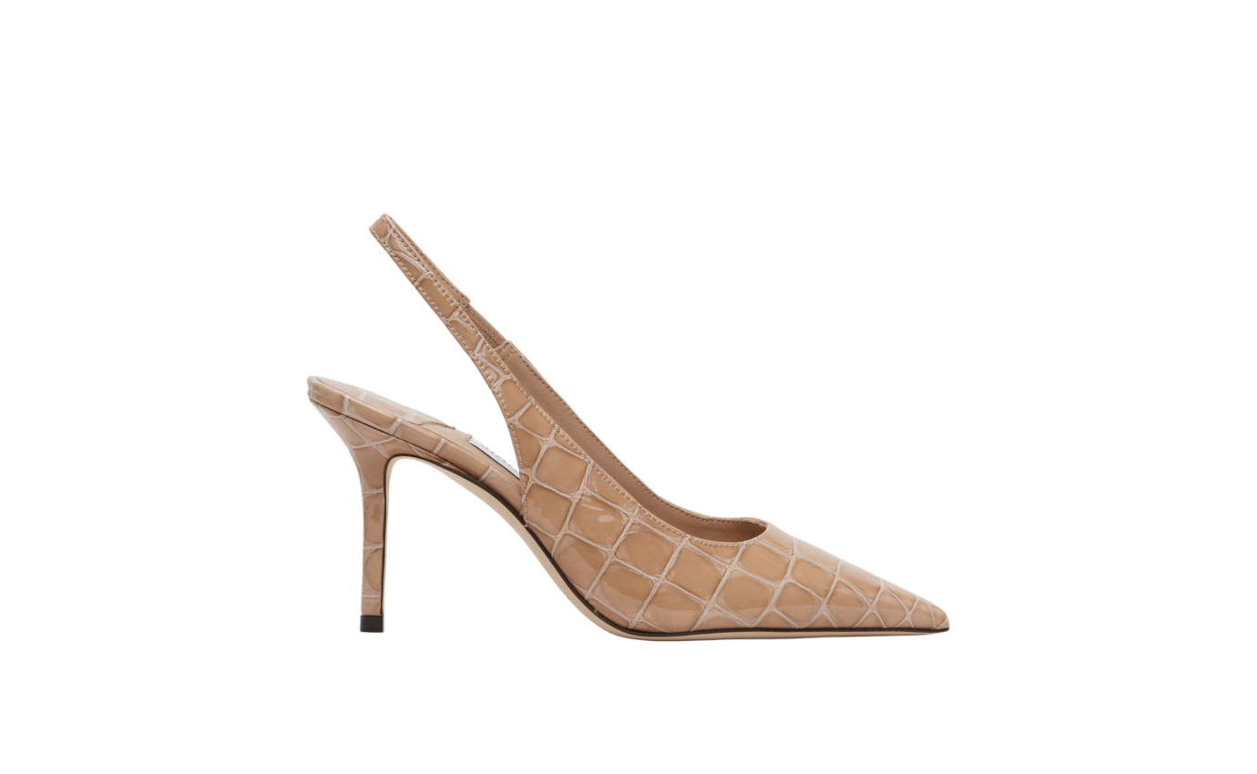 Visuel 1 : Jimmy Choo | Escarpin Love Slingback vernis croco beige| Boutique Parenthese Bordeaux