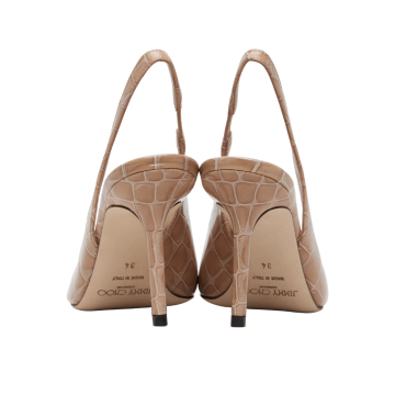 Visuel 3 : Jimmy Choo | Escarpin Love Slingback vernis croco beige| Boutique Parenthese Bordeaux