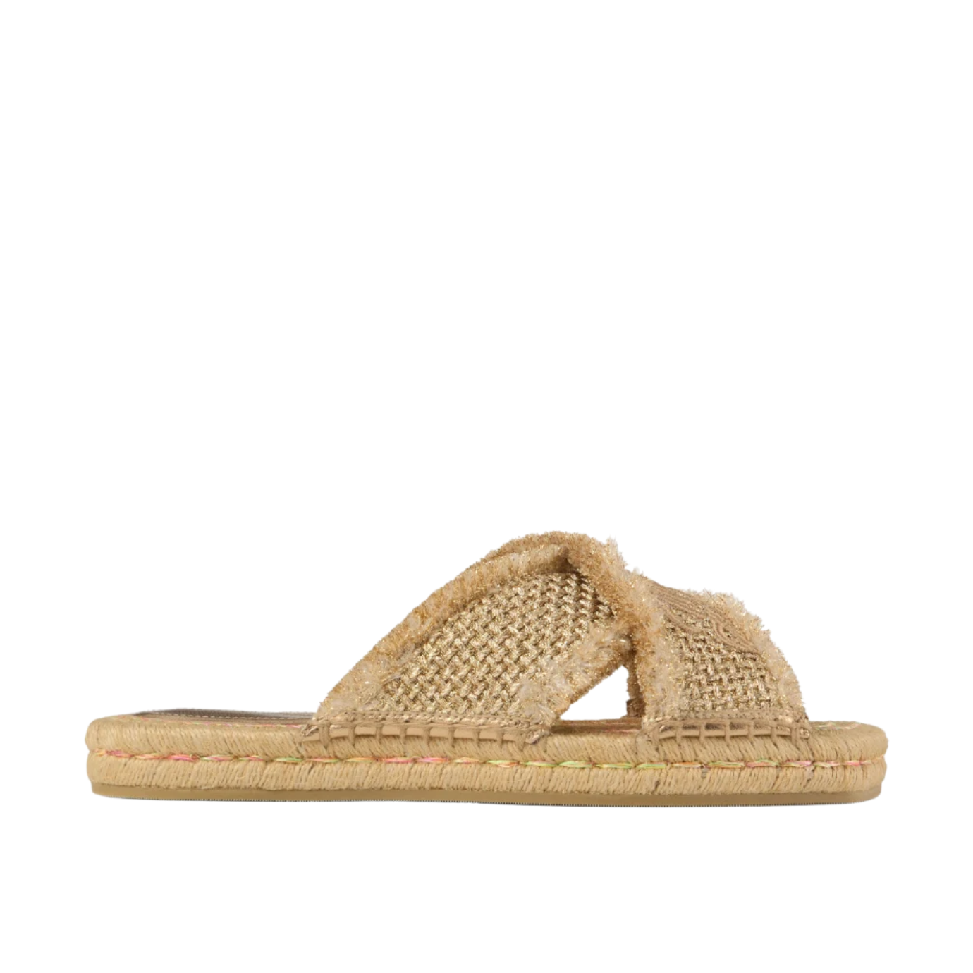 Visuel 1 : Jimmy Choo | Sandale plate Aciel Gold| Boutique Parenthese Bordeaux