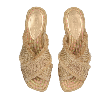 Visuel 3 : Jimmy Choo | Sandale plate Aciel Gold| Boutique Parenthese Bordeaux