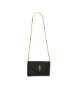 Visuel 3 : Saint Laurent | Pochette Chain Wallet Cassandre en cuir grainé noir et or | Boutique Parenthese