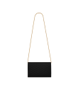 Visuel 4 : Saint Laurent | Pochette Chain Wallet Cassandre en cuir grainé noir et or | Boutique Parenthese