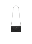 Visuel 2 : Saint Laurent | Pochette Chain Wallet Cassandre en cuir grainé noir et argent | Boutique Parenthese