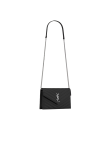 Visuel 3 : Saint Laurent | Pochette Chain Wallet Cassandre en cuir grainé noir et argent | Boutique Parenthese