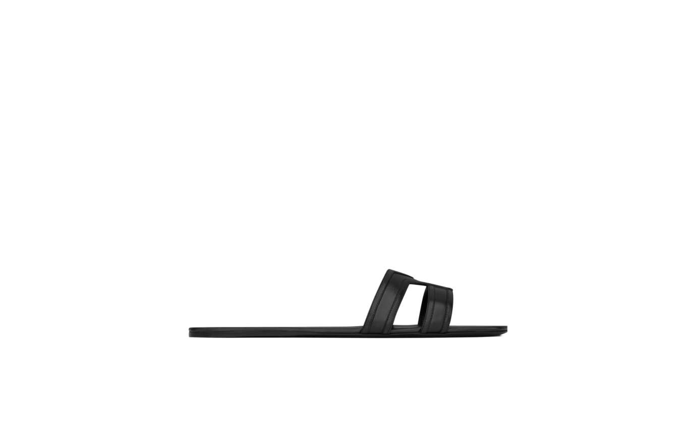 Visuel 1 : Collection Saint Laurent Bordeaux | Mule mabrouka en cuir noir| Boutique Parenthese