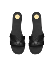 Visuel 3 : Collection Saint Laurent Bordeaux | Mule mabrouka en cuir noir| Boutique Parenthese