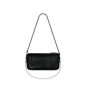 Visuel 3 : Courrèges | Petit sac Three Sixty en cuir noir vinyle | Boutique Parenthese Bordeaux
