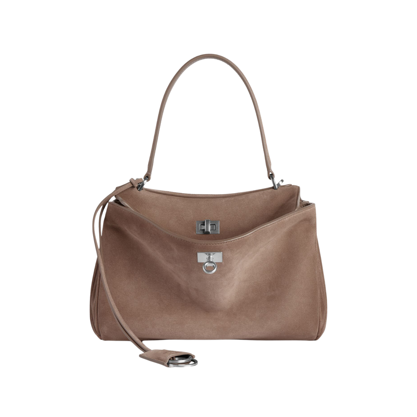 Visuel 1 : Collection Balenciaga Bordeaux | Sac Rodeo small en suède sésame|  Sac de Luxe Parenthese Bordeaux
