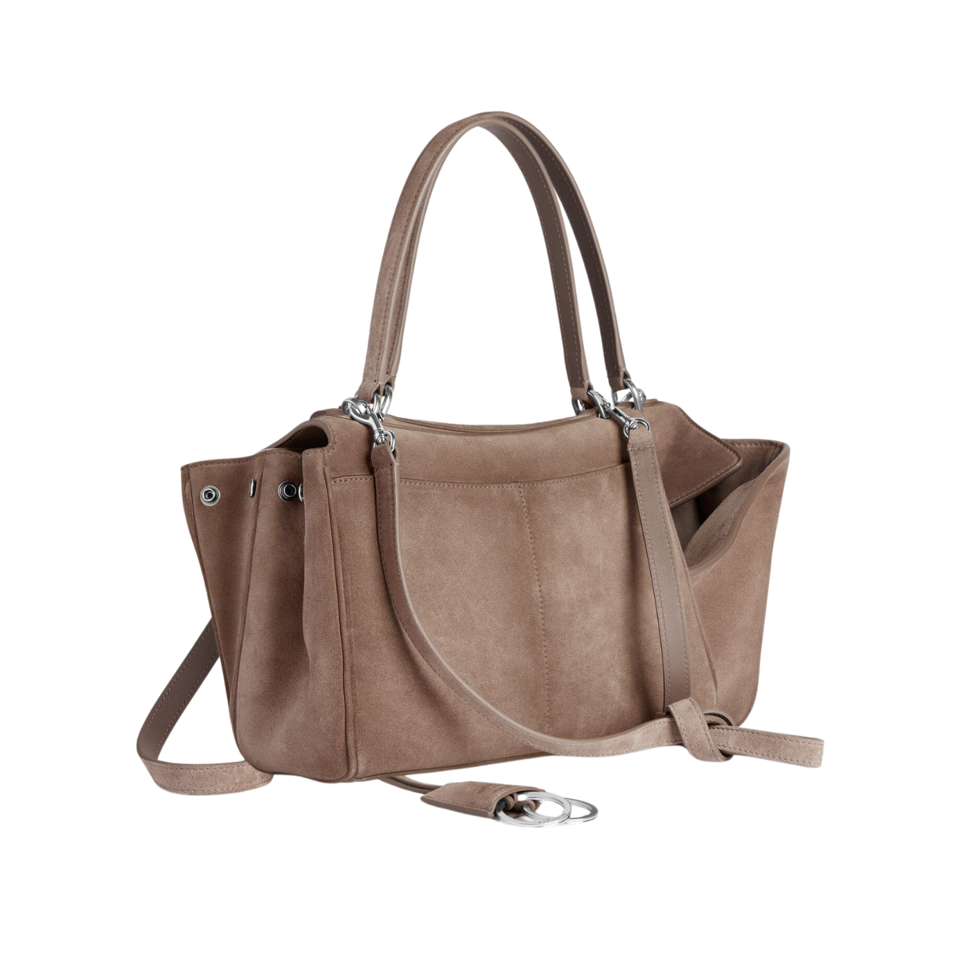 Visuel 3 : Collection Balenciaga Bordeaux | Sac Rodeo small en suède sésame|  Sac de Luxe Parenthese Bordeaux