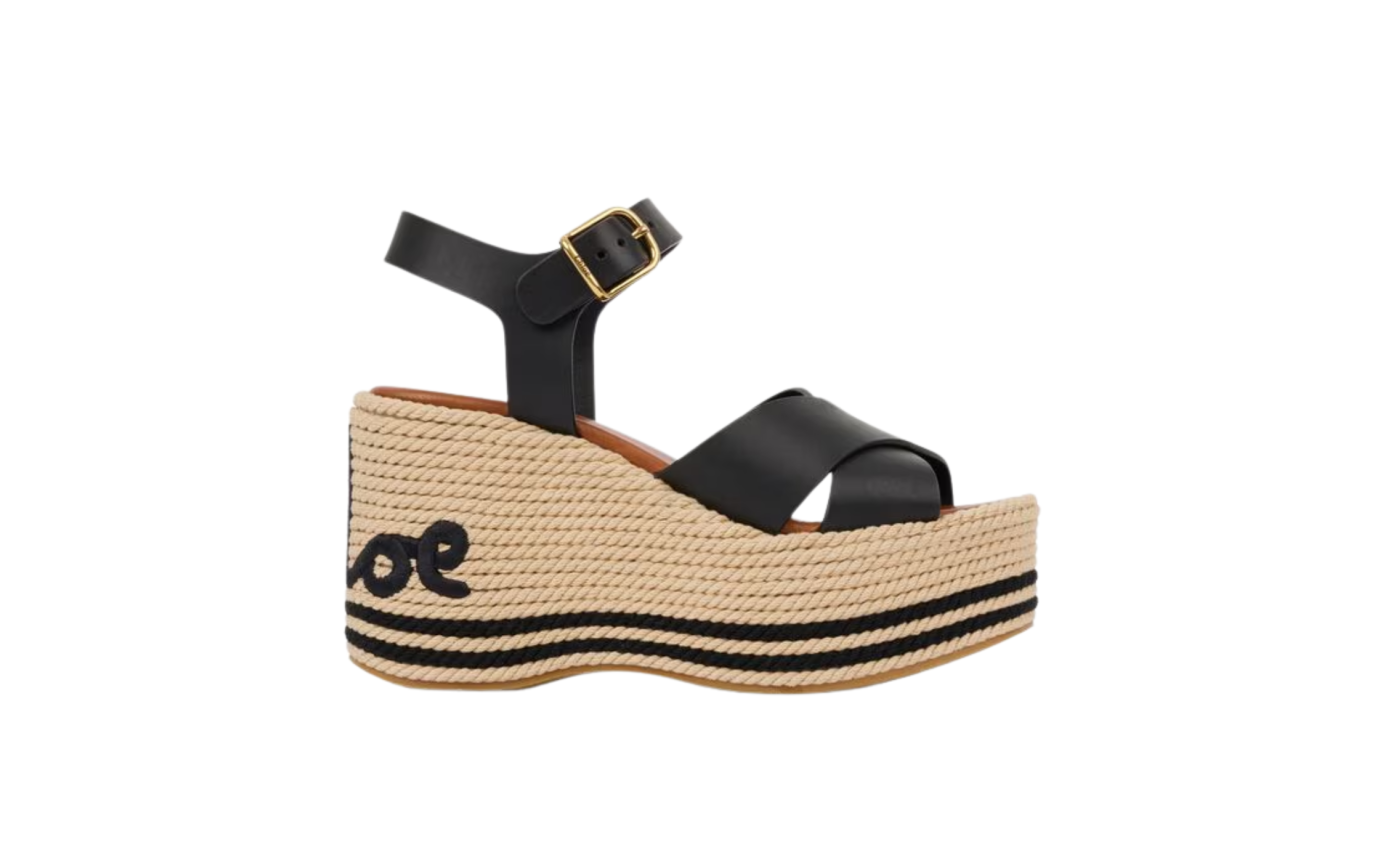 Visuel 1 : Collection Chloé Bordeaux | Compensé Chloe Sand noir | Boutique de chaussures de Luxe Parenthese Bordeaux
