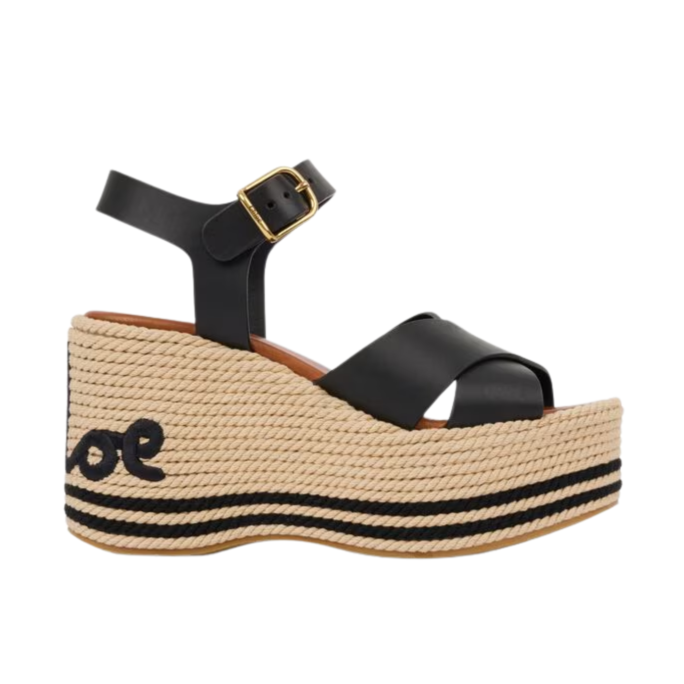 Visuel 1 : Collection Chloé Bordeaux | Compensé Chloe Sand noir | Boutique de chaussures de Luxe Parenthese Bordeaux