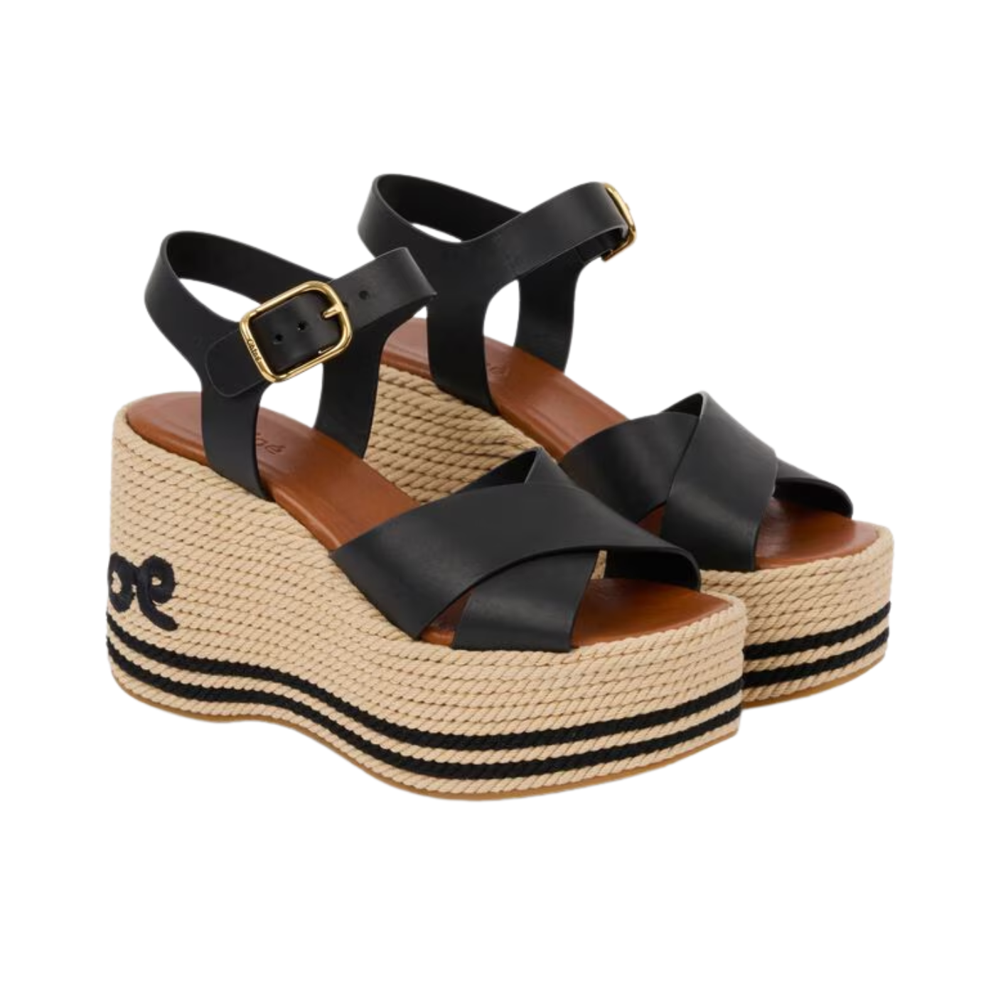 Visuel 2 : Collection Chloé Bordeaux | Compensé Chloe Sand noir | Boutique de chaussures de Luxe Parenthese Bordeaux