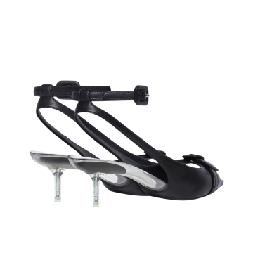 Visuel 3 : Collection Courrèges Bordeaux | Sandale en cuir noir| Boutique Parenthese