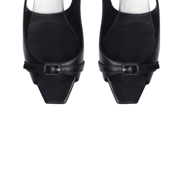 Visuel 4 : Collection Courrèges Bordeaux | Sandale en cuir noir| Boutique Parenthese