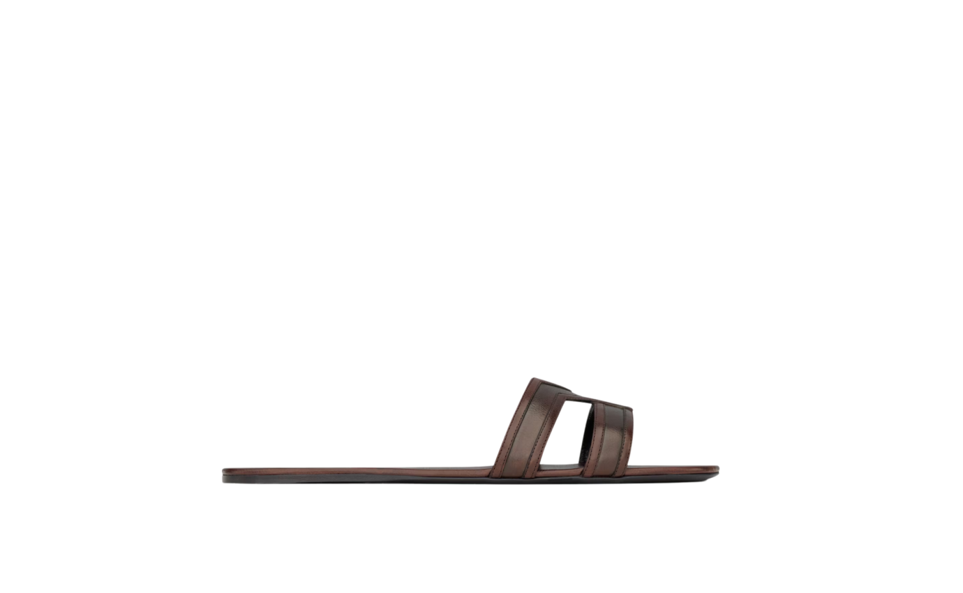 Visuel 1 : Collection Saint Laurent Bordeaux | Mule mabrouka en cuir paris brown| Boutique Parenthese