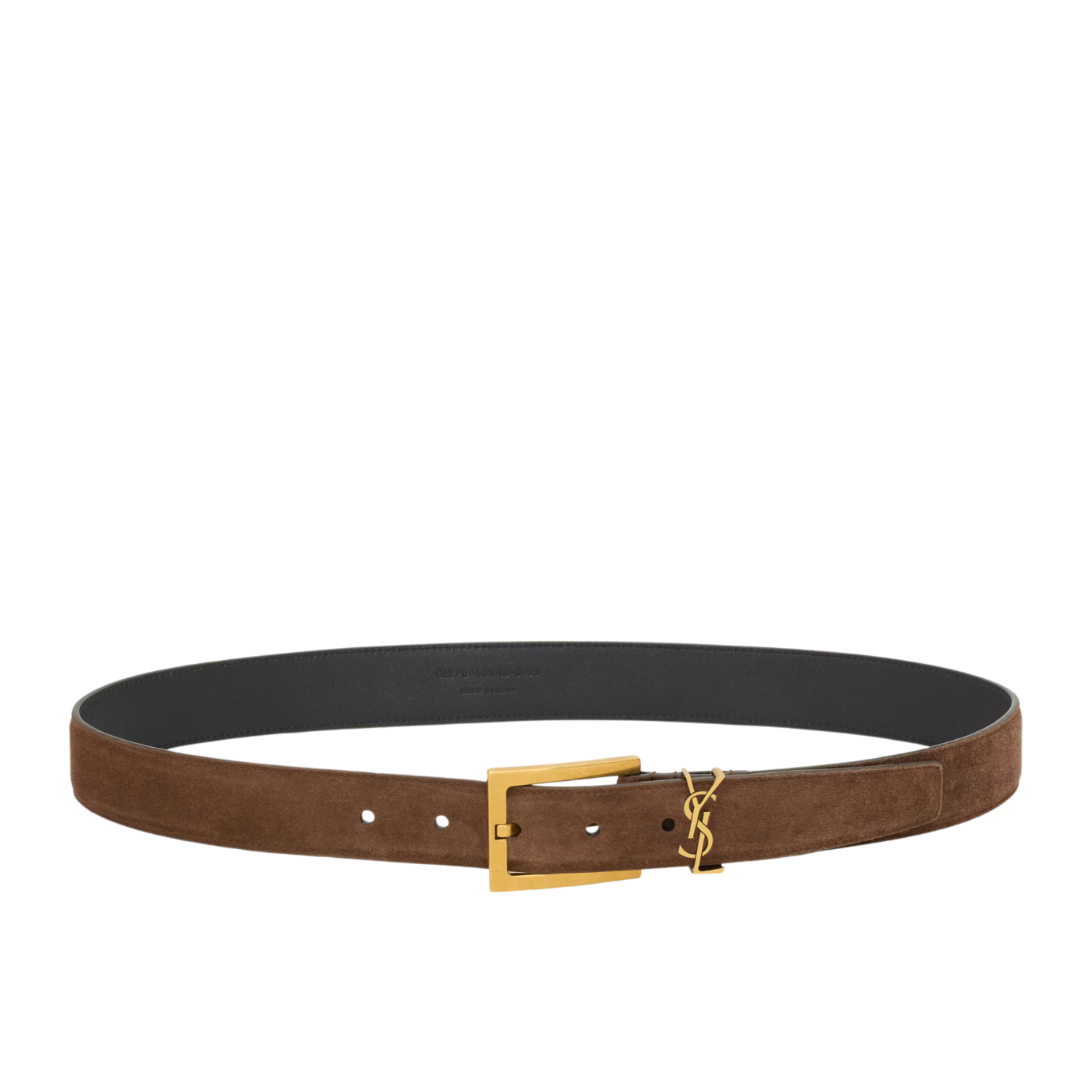 Visuel 2 : Collection Saint Laurent Bordeaux | Ceinture Cassandre en suède bark brown| Boutique Parenthese Bordeaux