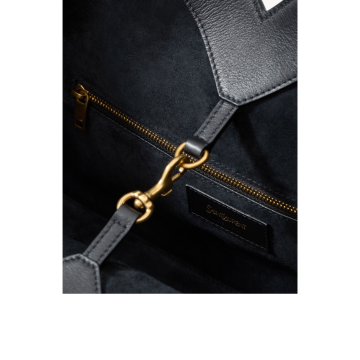 Visuel 5 : Saint Laurent | Cabas y small en cuir grainé noir | Boutique Parenthese Bordeaux