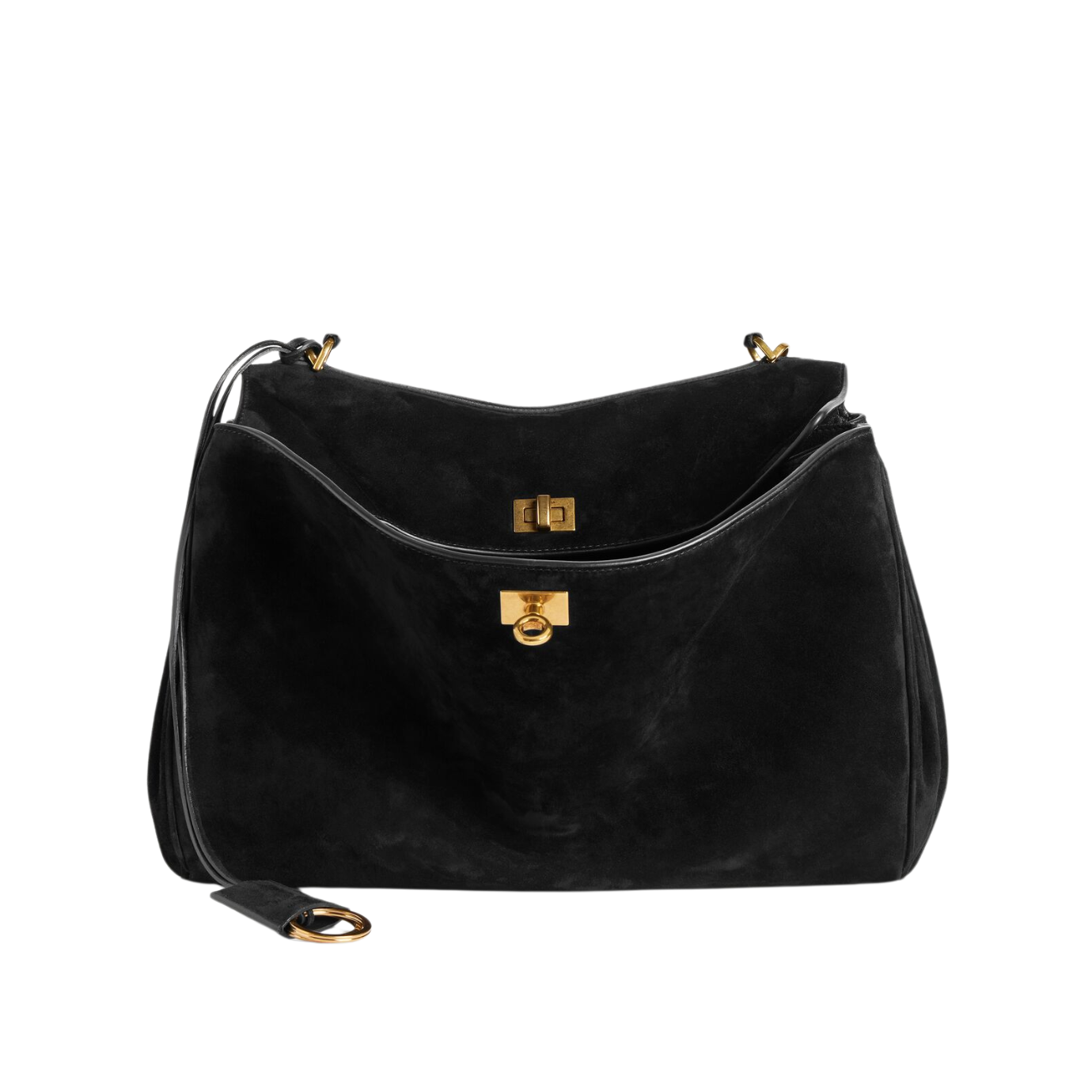 Visuel 1 : Collection Balenciaga|Sac Rodeo Medium en suede noir| Boutique Parenthese Bordeaux