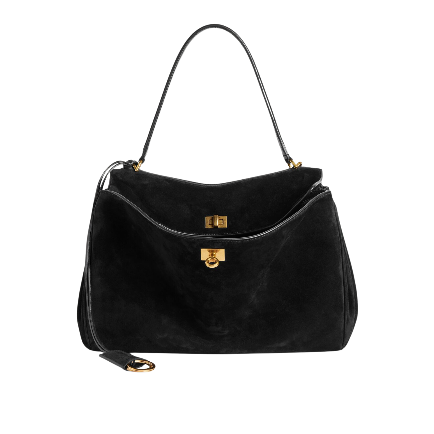 Visuel 2 : Collection Balenciaga|Sac Rodeo Medium en suede noir| Boutique Parenthese Bordeaux
