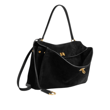 Visuel 3 : Collection Balenciaga|Sac Rodeo Medium en suede noir| Boutique Parenthese Bordeaux