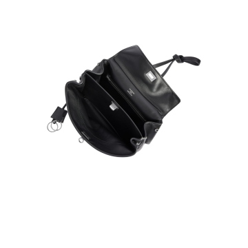 Visuel 5 : Collection Balenciaga Bordeaux | Sac Rodeo small en cuir noir argent | Sac de Luxe Parenthese Bordeaux