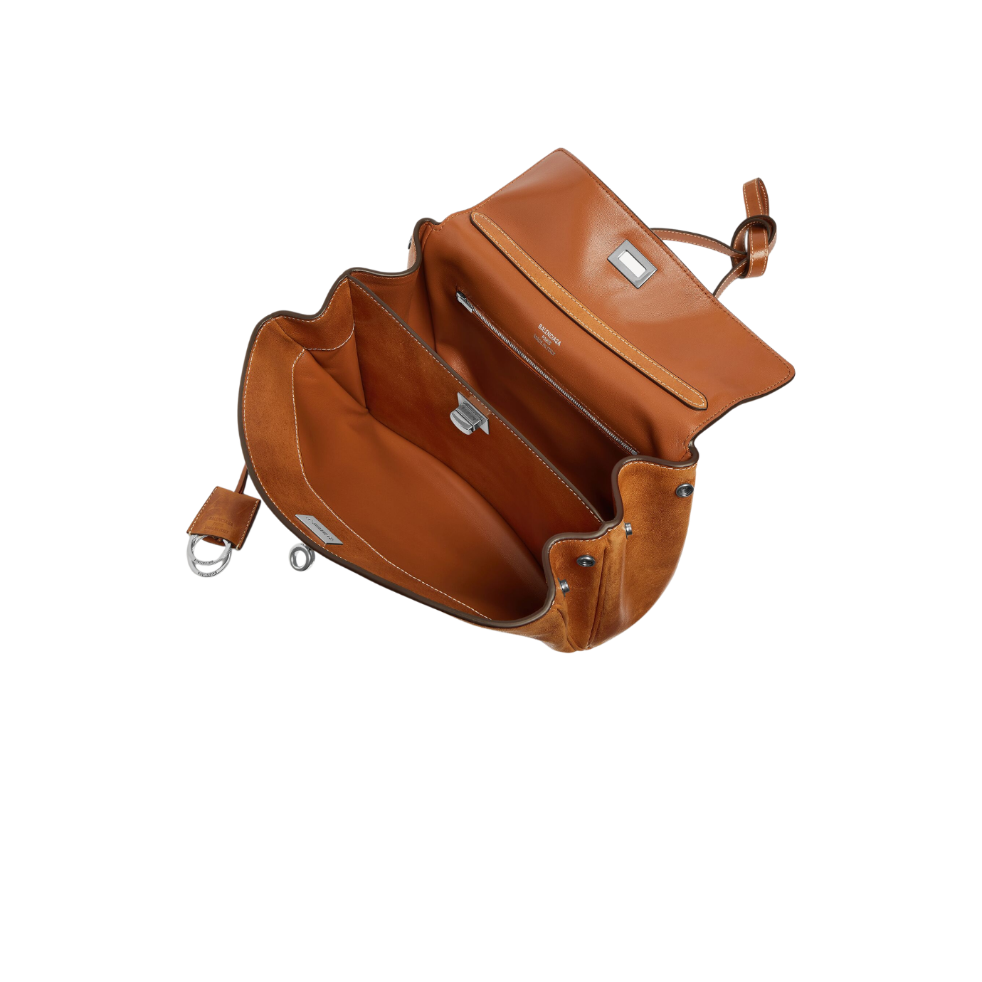 Visuel 5 : Collection Balenciaga Bordeaux | Sac Rodeo small en cuir tan cowboy| Sac de Luxe Parenthese Bordeaux