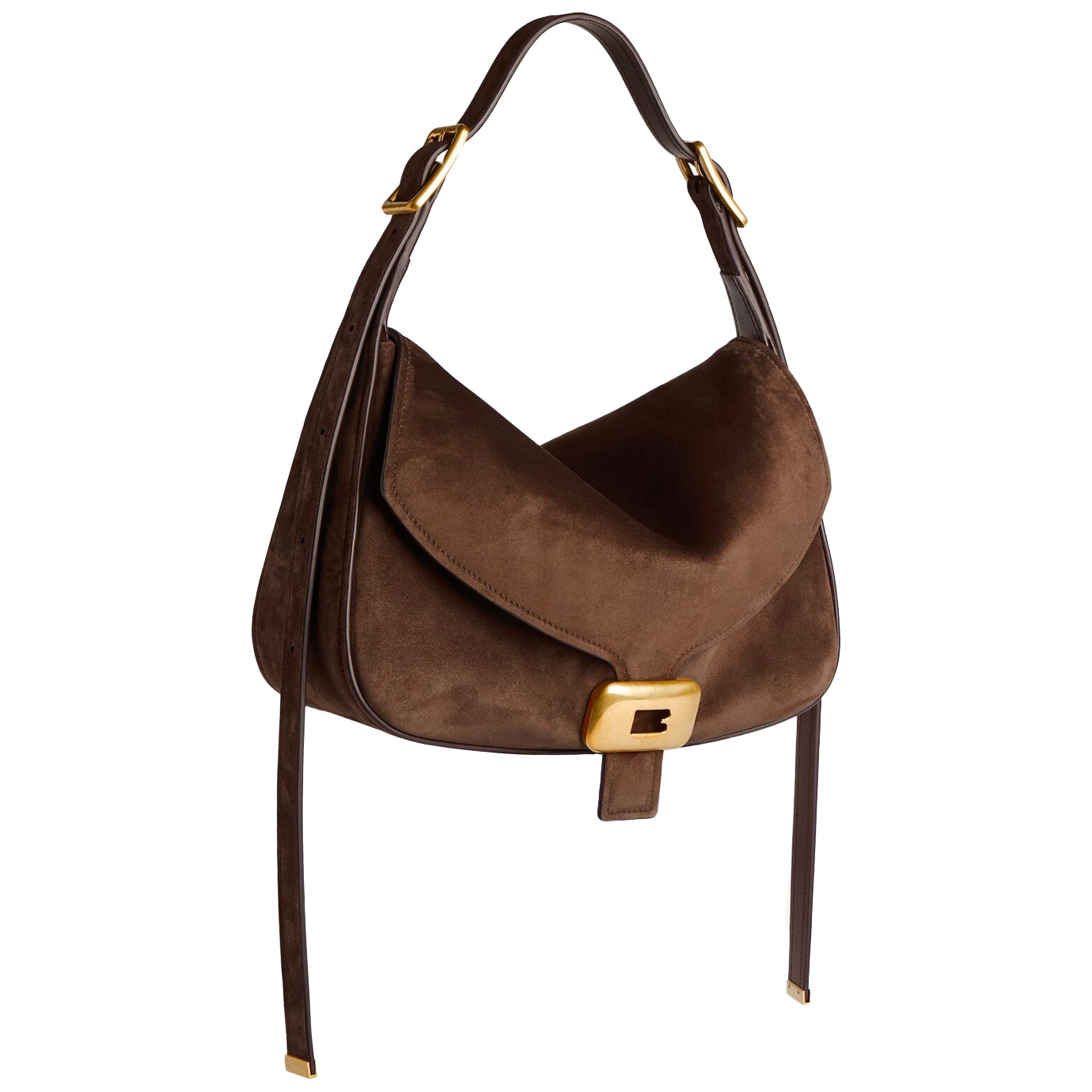 Visuel 2 : Collection Balenciaga Bordeaux | Sac Clicca medium en veau velours muscade| Sac de Luxe Parenthese Bordeaux