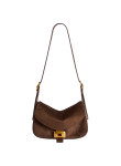 Visuel 4 : Collection Balenciaga Bordeaux | Sac Clicca medium en veau velours muscade| Sac de Luxe Parenthese Bordeaux