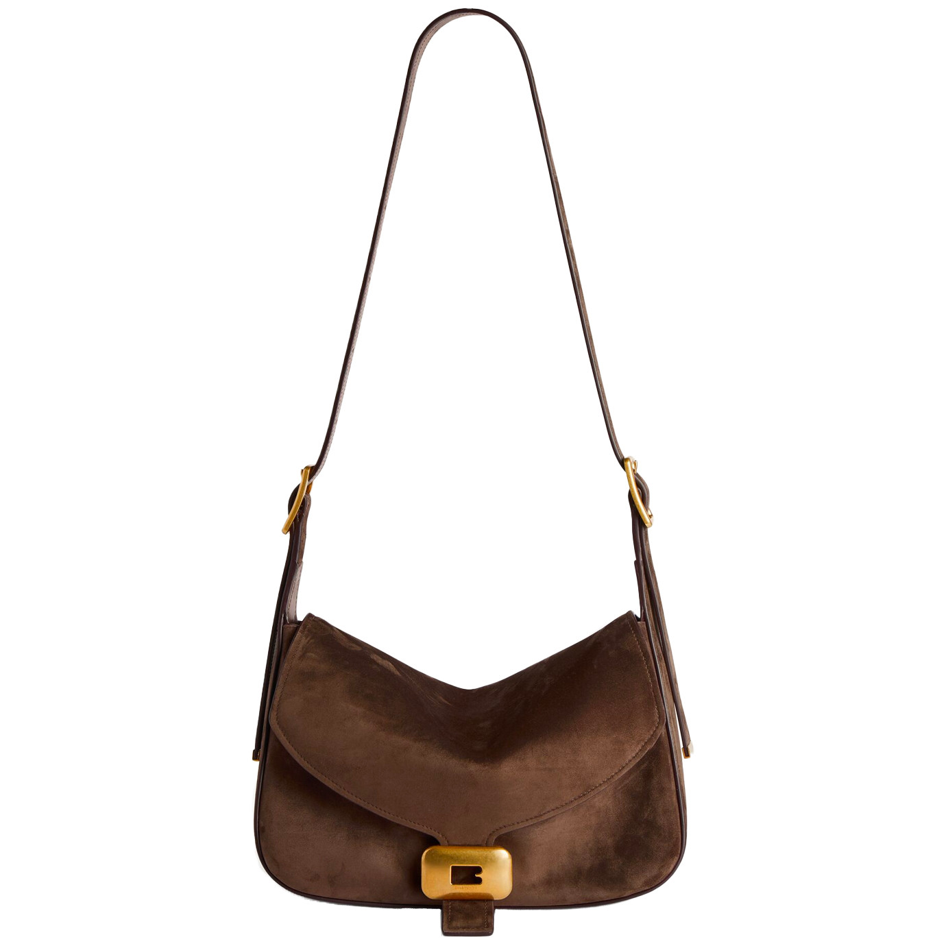 Visuel 4 : Collection Balenciaga Bordeaux | Sac Clicca medium en veau velours muscade| Sac de Luxe Parenthese Bordeaux