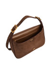 Visuel 5 : Collection Balenciaga Bordeaux | Sac Clicca medium en veau velours muscade| Sac de Luxe Parenthese Bordeaux